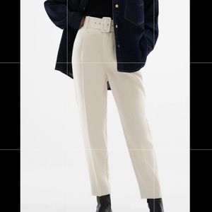 Zara pants with belt in blush pink